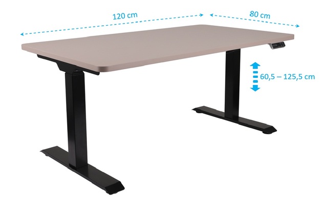 ALTO-verstellbarer Schreibtisch – Abmessungen