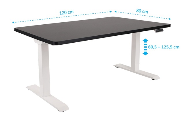 ALTO-verstellbarer Schreibtisch – Abmessungen