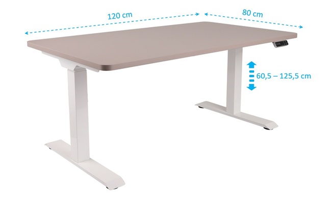 ALTO-verstellbarer Schreibtisch – Abmessungen