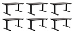 Set: 6 x ALTO 101 black – Schreibtisch 120 x 80 cm, elektrisch verstellbar, schwarze Tischplatte, schwarzes Gestell