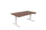 ALTO 101 white – Schreibtisch 120 x 80 cm, elektrisch verstellbar, saleve-Walnuss Tischplatte, weiß Gestell
