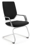 Schwarz / weiß Konferenzsessel Unique APOLLO SKID
