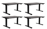 Set: 4 x ALTO 101 black – Schreibtisch 140 x 80 cm, elektrisch verstellbar, schwarze Tischplatte, schwarzes Gestell