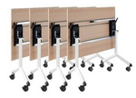 SET: 5x Klappbarer Konferenztisch 180x90 cm auf Rollen FOLD, weiß Gestell , verschiedene Größen